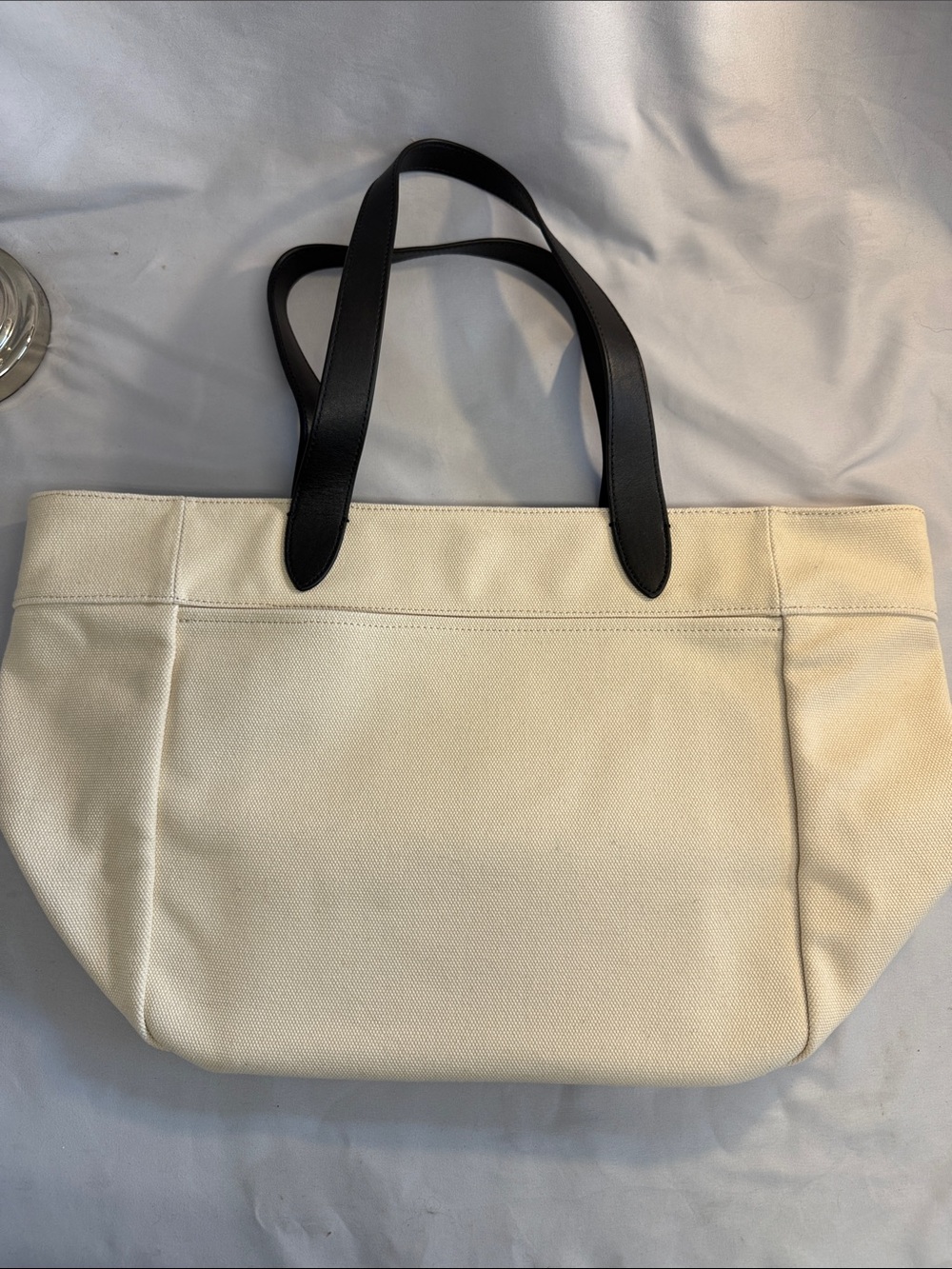 Banana Republic - LIKE NEW - heavy duty Cream Canvas Tote with leather Handles
